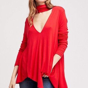 NWT Free People Red Uptown Turtleneck Top